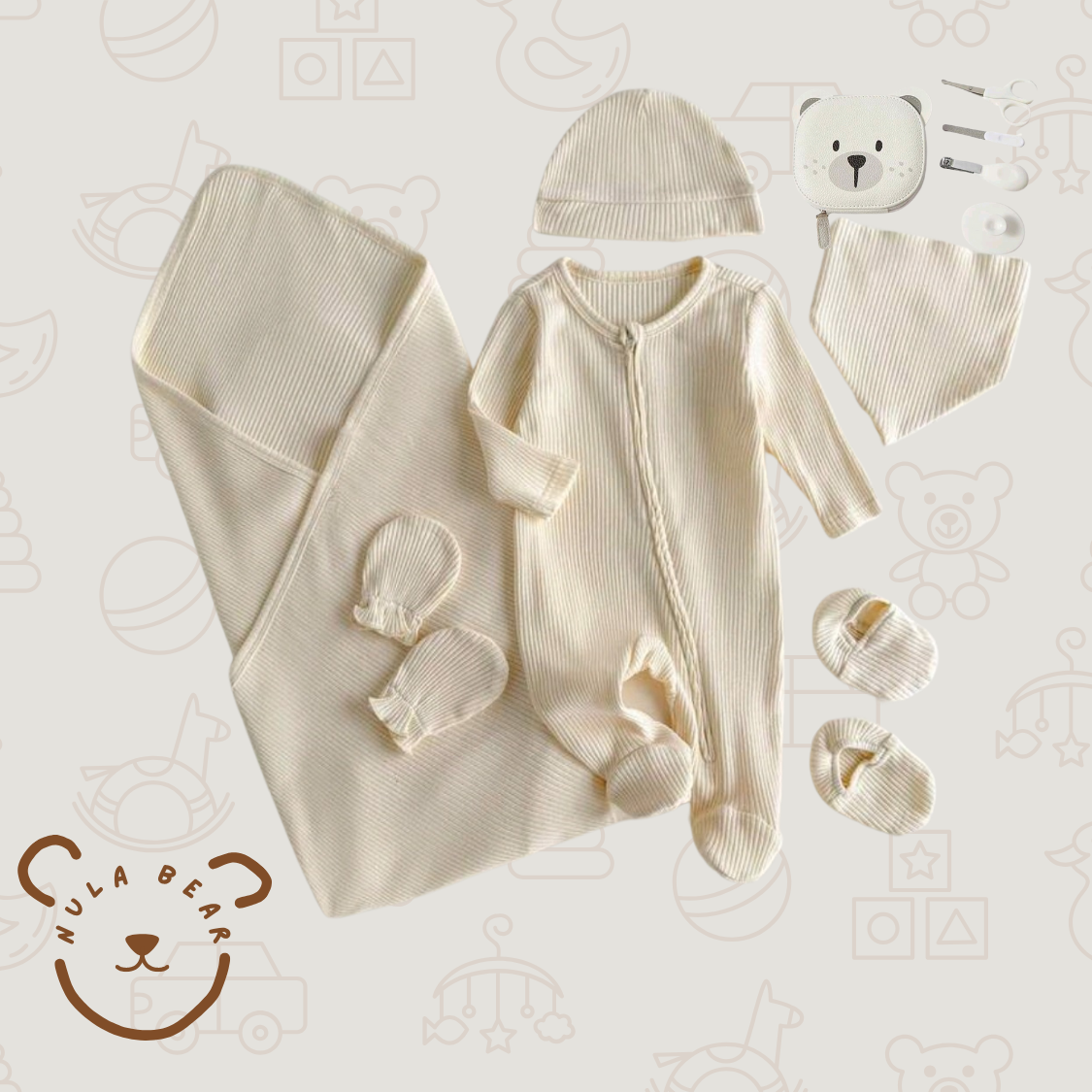 Cream baby set