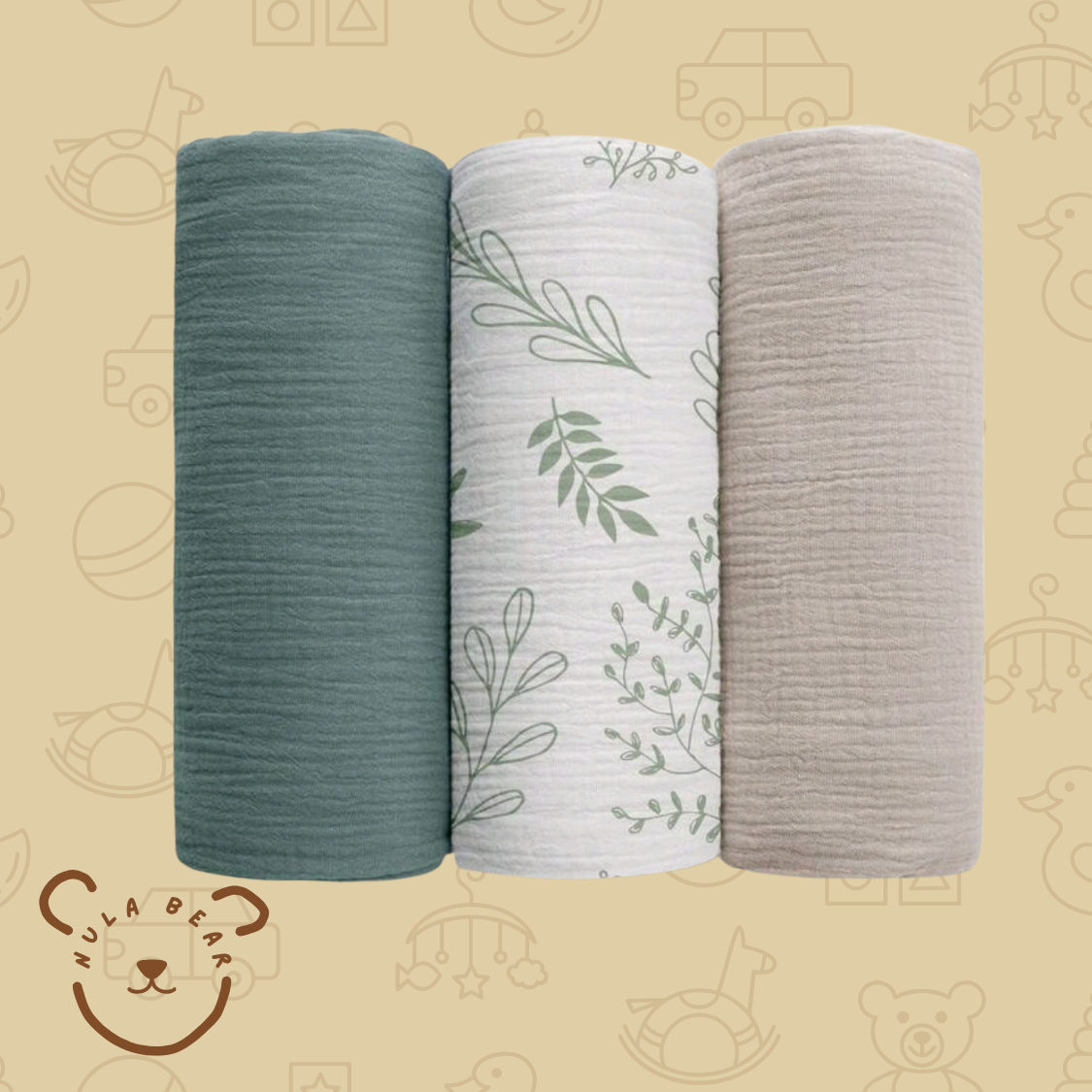 3-Piece Muslin Blanket Set