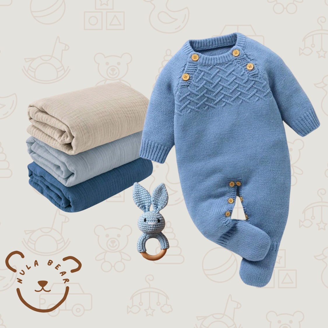 Knitted Baby Boy Gift Set