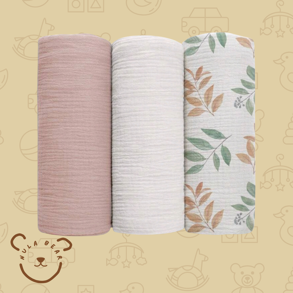3-Piece Muslin Blanket Set