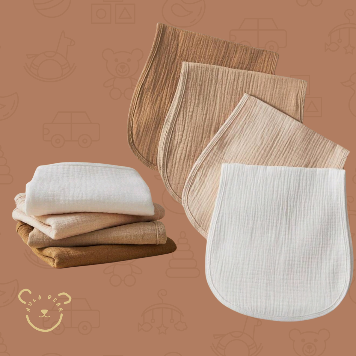 Burp Cloths- Cotton 4 pack